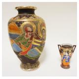 1177	SATSUMA VASES, LARGEST APPROXIMATELY 12 IN HIGH