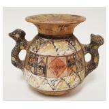 1193	PERUVIAN POTTERY SIGNED VESSEL, APPROXIMATELY 5 1/2 IN HIGH