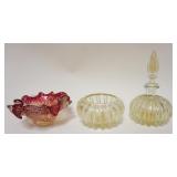 1196	3 PIECE LOT OF ASSORTED MURANO GLASS, LARGEST APPROXIMATELY 9 IN