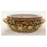 1197	CONTEMPORARY ASIAN PORCELAIN FOOT BATH W/KOI FISH, APPROXIMATELY 11 IN X 19 IN X 6 1/2 IN HIGH