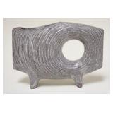 1203	JAPANESE ART POTTERY PLANTER MOTTLED SHADES OF GREY W/ TEXTURED SURFACE 10 1/2 IN W, 8 IN H 