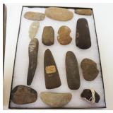 1223	NATIVE AMERICAN INDIAN ARTIFACTS GROUP OF ASSORTED WARREN CO NJ, LARGEST PIECE APPROXIMATELY 7 