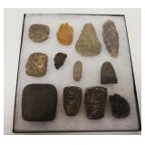 1230	NATIVE AMERICAN INDIAN ARTIFACTS, LARGEST PIECE APPROXIMATELY 6 IN LONG