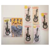 1002	THE BEATLES 1964 JEWELRY GUITAR BROOCHES, APPROXIMATELY 4 1/4 IN LONG