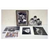 1052	LOT OF BEATLES PRINTS, MOSTLY GEORGE HARRISON, FRAMED PRINT APPROXIMATELY16 3/4 IN X 12 1/4 IN 