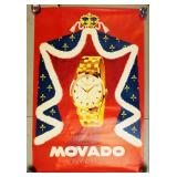 1188	VINTAGE SWISS MOVADO KINGMATIC WRISTWATCH ADVERTISING POSTER. SHOWS AVERAGE SIGNS OF WEAR. APP.