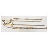 1005	PAIR OF LODGE SWORDS, APPROXIMATELY 36 IN