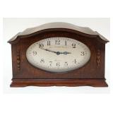 1014	SHREVE CRUMP & LOW MAHOGANY SHELF CLOCK, APPROXIMATELY 4 IN X 9 IN X 6 1/2 IN
