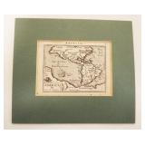 1026	ANTIQUE ENGRAVED MAP *AMERICA* SIVE NOUVS ORBIS, APPROXIMATELY 7 IN X 8 IN OVERALL