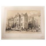 1032	ANTIQUE ENGRAVING ENGLISH 1850, G HAWKINS, G PICKERING *PLAS MAWR OR THE GREAT MANSION, APPROXI