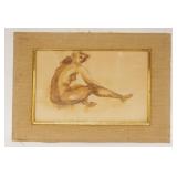 1038	CHAIM GROSS SIGNED PENCIL & WATERCOLOR, APPROXIMATELY 15 IN X 18 1/2 IN OVERALL