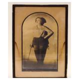 1074	PHOTO OF ACTRESS W/SWORD & BOOTS PIRATE, APPROXIMATELY 12 IN X 18 IN, SOME WATER STAINING
