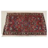 1076	SMALL ANTIQUE PERSIAN RUG, APPROXIMATELY 4 FT 8 IN X 3 FT, SMALL TEAR ON SIDE