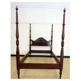 1079	MAHOGANY SINGLE 4 POSTER BED, APPROXIMATELY 73 IN HIGH