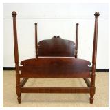 1080	ANTIQUE FLAMED MAHOGANY FULL SIZE 4 POSTER BED, APPROXIMATELY 65 IN HIGH