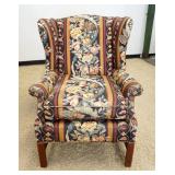 1089	UPHOLSTERED WING BACK CHAIR, SOME WEAR