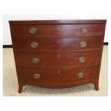 1099	ANTIQUE SHERATON 4 DRAWER BOW FRONT CHEST