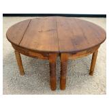 1111	ROUND PINE COFFEE TABLE, APPROXIMATELY 43 IN X 18 IN HIGH