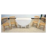 1117	COUNTRY GATE LEG DROP LEAF TABLE W/4 ARROW BACK CHAIRS