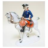 1128	KARL ENS LARGE PORCELAIN FIGURE OF SOLDIER ON A HORSE, APPROXIMATELY 13 1/2 IN HIGH