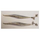 1140	PERSON STERLING MODERNIST EARRINGS APPROXIMATELY 3 IN LONG