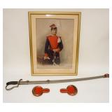 1148	REICHARD & LINDNER 1890 COLOR ENHANCED PHOTO OF PALACE GUARD W/HIS ORIGINAL SWORD & EPAULETTES