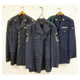 1179	LOT OF 3 US MILITARY COATS, AIRFORCE INCLUDES SIZE 44R, 38E, & 39R
