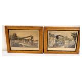 1202	2 CONTEMPORARY CURIOR & IVES RAILROAD ENGRAVINGS, APPROXIMATELY 14 IN X 17 IN