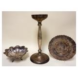 1242	3 PIECE SILVERPLATE INCLUDING APPROXIMATELY 19 IN STAND