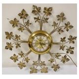 1249	MIDCENTURY MODERN BRASS WALL CLOCK, APPROXIMATELY 23 IN
