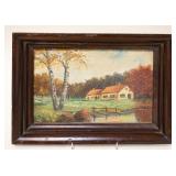 1001	ROBERT RICHTER OIL PAINTING ON BOARD, POCONO MT PA, APPROXIMATELY 9 IN X 12 IN OVERALL