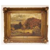 1004	ANTIQUE OIL PAINTING ON CANVAS OF COWS IN WOODED PASTURE, UNSIGNED, APPROXIMATELY 25 IN X 29 IN