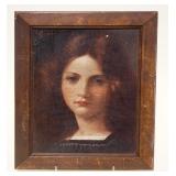 1005	OIL PAINTING ON BOARD, GEORG BUCHNER TITLED *ERIKA*, APPROXIMATELY 8 IN X 9 1/2 IN OVERALL