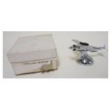 1049	VINTAGE ART DECO CHROME AIRPLANE LIGHTER IN BOX, APPROXIMATELY 6 IN X 5 IN X 3 1/4 IN