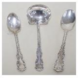 1078	STERLING SPOONS & LADLE, 2.7 OZT