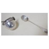 1079	GORHAM STERLING REVERE MMA SPOON & STERLING TEA STRAINER, 0.8 OZT