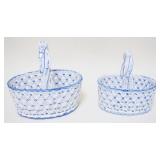 1083	HAND PAINTED PORTUGUESE POTTER BASKETS, LARGEST APPROXIMATELY 10 IN HIGH