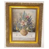 1087	OIL PAINTING ON CANVAS STILL LIFE, ARTIST SIGNED & DATED LOWER RIGHT, APPROXIMATELY 17 IN X 22 