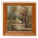 1090	OIL PAINTING ON CANVAS OF STREAM IN FORREST