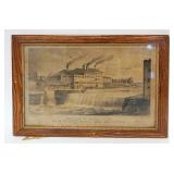 1093	ANTIQUE LITHOGRAPH OF HORACE W WOODRUFF STEAM ENGINE, MACHINERY & STOVE MANUFACTORY, WATERTOWN 