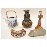1103	LOT OF ASSORTED ASIAN POTTERY & CHINA