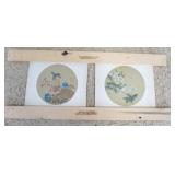 1108	2 ASIAN PAINTINGS OF BIRDS & FLOWERS, APPROXIMATELY 15 IN X 14 IN
