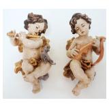 1113	PAIR OF PAINTED CHERUBS W/GILT ACCENTS, APPROXIMATELY 10 IN HIGH