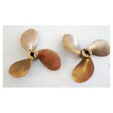 1124	2 BRASS PROPELLERS STAMPED MICHIGAN AMSO, APPROXIMATELY 7 IN
