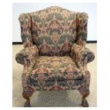 1173	CRAFTMASTER UPHOLSTERED WING CHAIR W/BALL & CLAW FEET