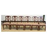 1176	SET OF 6 MAHOGANY CHIPPENDALE STYLE DINING CHAIRS, 2 ARM & 4 SIDE