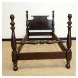 1193	MAHOGANY PINEAPPLE CARVED SINGLE BED, APPROXIMATELY 48 IN HIGH