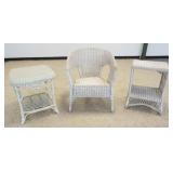 1197	3 PIECE LOT OF VICTORIAN STYLE WICKER FURNITURE