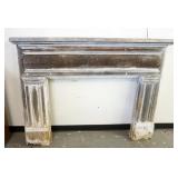 1201	ANTIQUE PINE FIREPLACE MANTLE, APPROXIMATELY 65 IN X 8 IN X 50 IN HIGH, SOME LOSS TO BASE