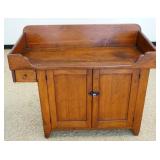 1202	ANTIQUE COUNTRY PRIMITIVE PINE DRY SINK, 2 DOOR, ONE DRAWER, APPROXIMATELY 44 IN X 21 IN X 38 I